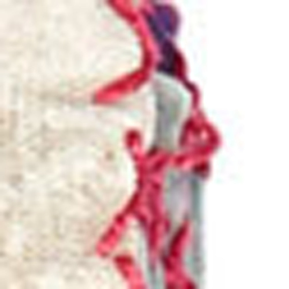 50" X 70" Gray and Pink Kantha Cotton Floral Throw Blanket with Embroidery-Throws & Blankets-DECOROLALA