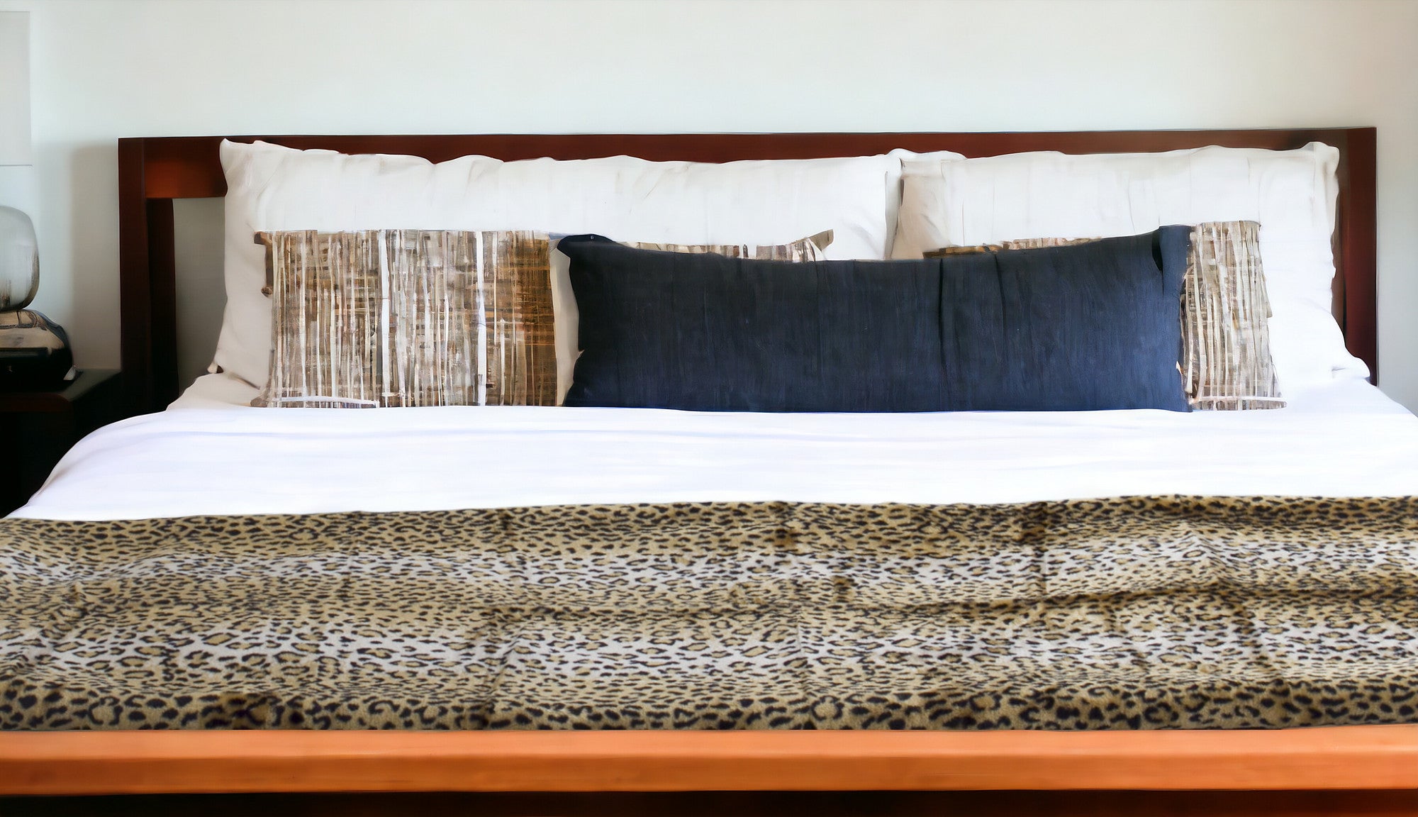 50" X 70" Ivory Faux Fur Plush Throw Blanket with Embroidery-Throws & Blankets-DECOROLALA