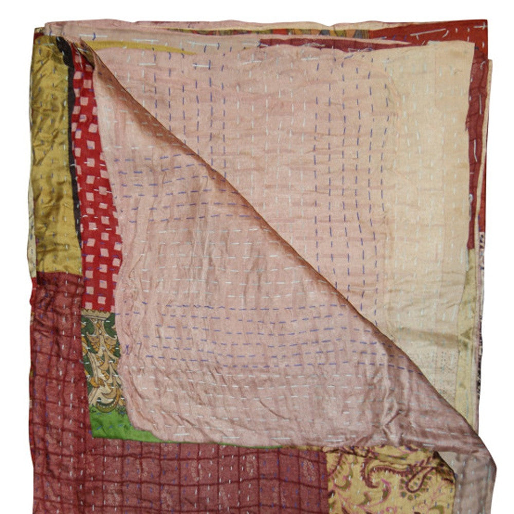 50" X 70" Silk Multicolor Throws-Throws & Blankets-DECOROLALA
