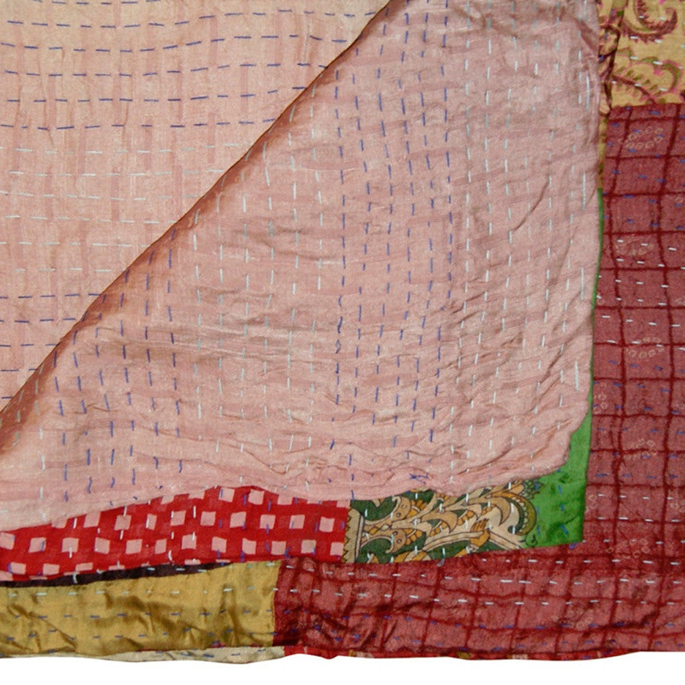 50" X 70" Silk Multicolor Throws-Throws & Blankets-DECOROLALA