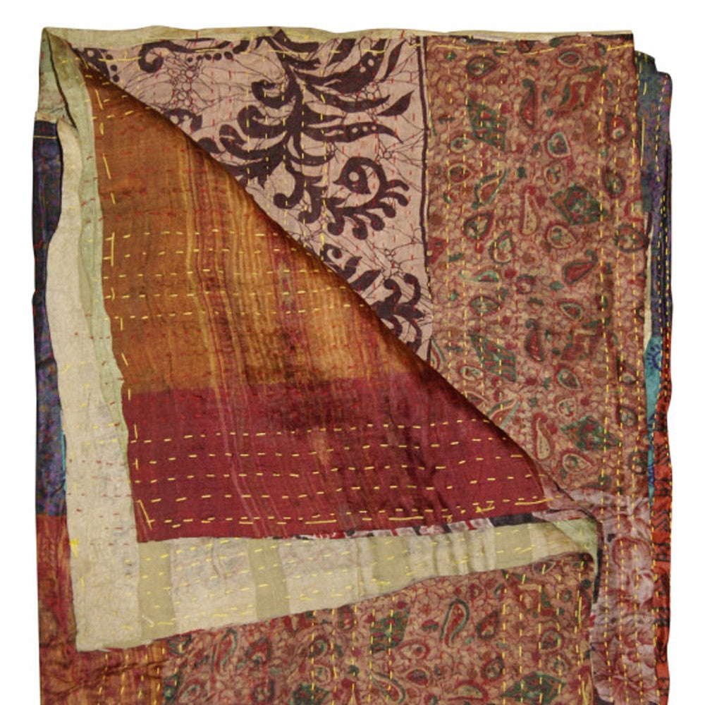 50" X 70" Silk Multicolor Throws-Throws & Blankets-DECOROLALA