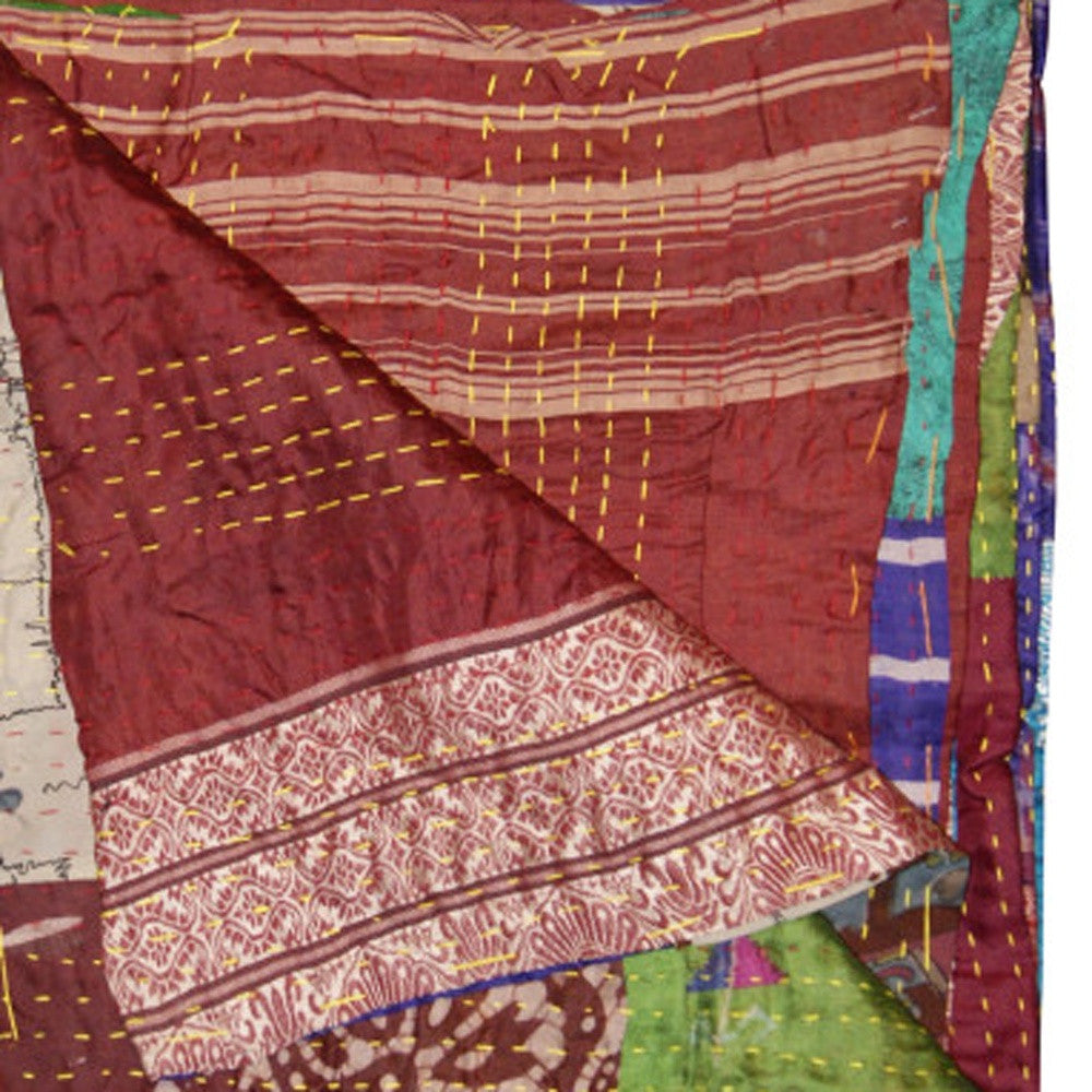 50" X 70" Silk Multicolor Throws-Throws & Blankets-DECOROLALA