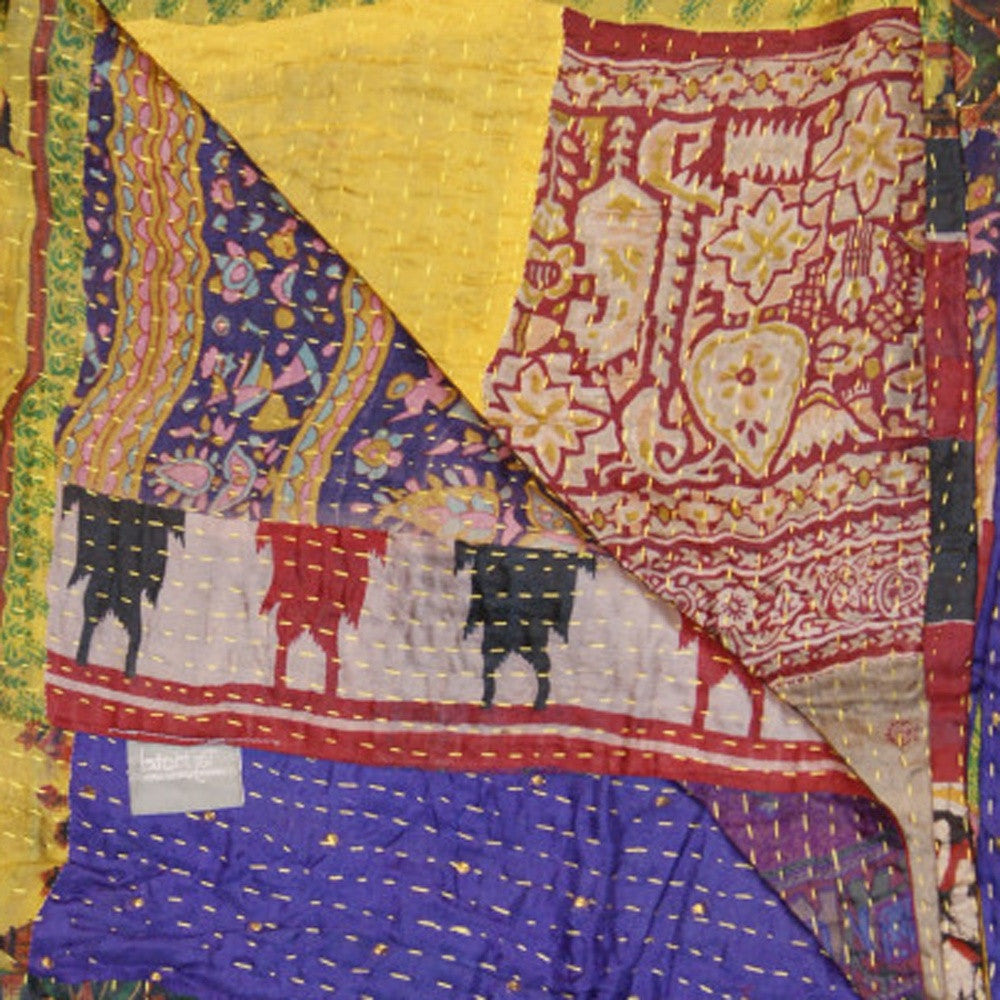 50" X 70" Silk Multicolor Throws-Throws & Blankets-DECOROLALA