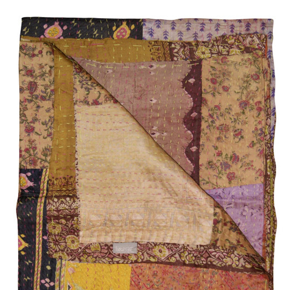 50" X 70" Silk Multicolor Throws-Throws & Blankets-DECOROLALA