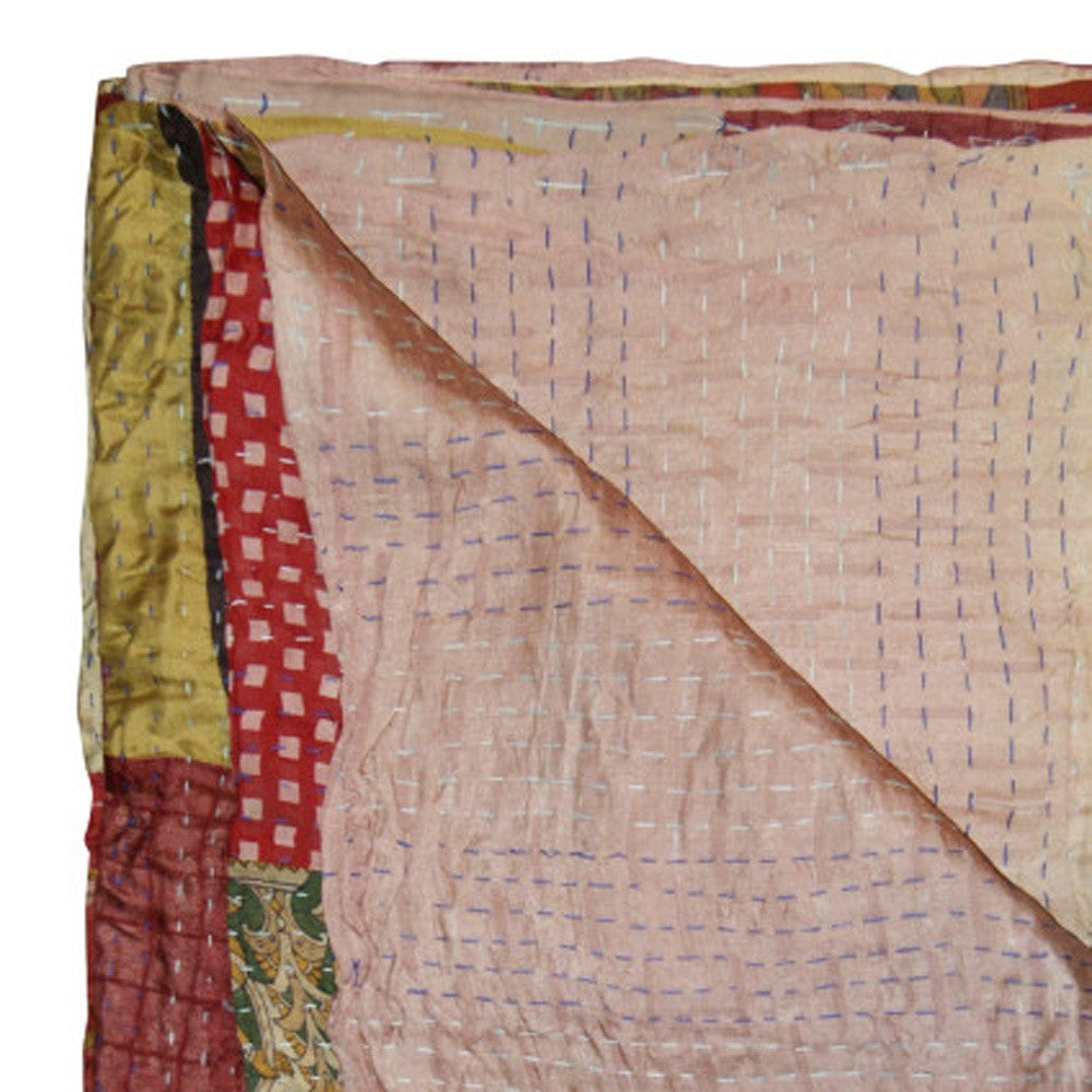 50" X 70" Silk Multicolor Throws-Throws & Blankets-DECOROLALA