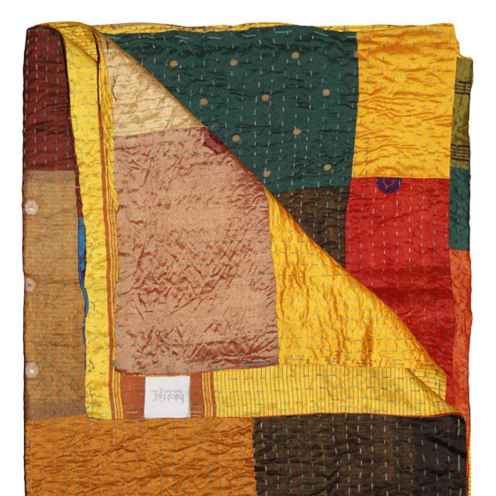 50" X 70" Silk Multicolor Throws-Throws & Blankets-DECOROLALA