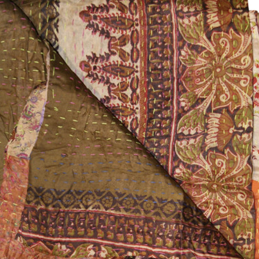 50" X 70" Silk Multicolor Throws-Throws & Blankets-DECOROLALA