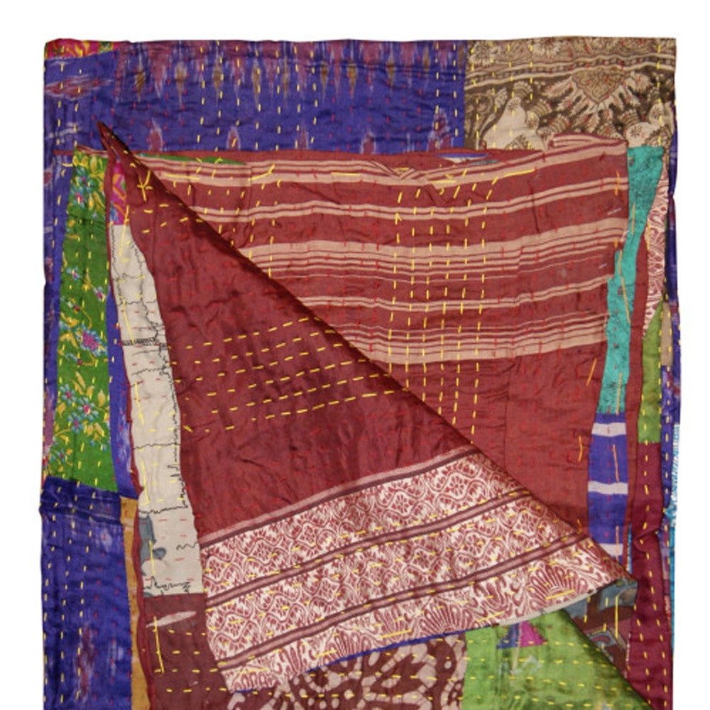 50" X 70" Silk Multicolor Throws-Throws & Blankets-DECOROLALA