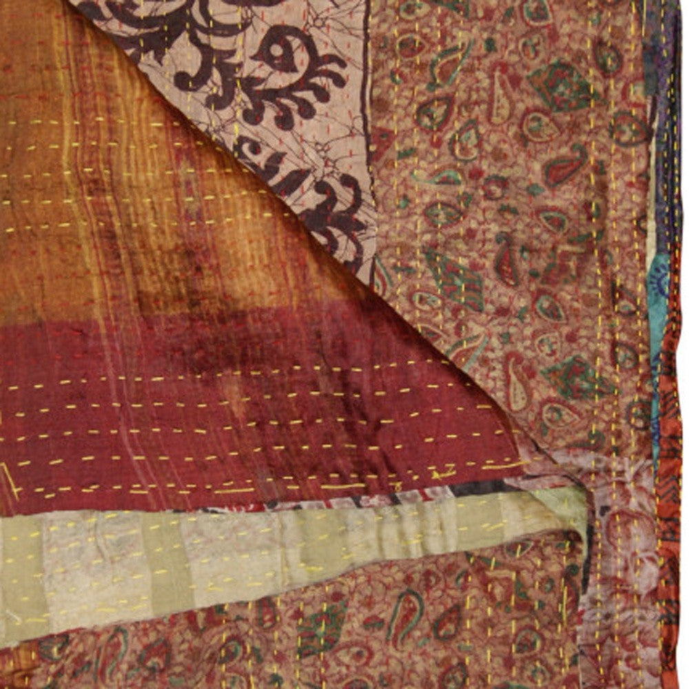 50" X 70" Silk Multicolor Throws-Throws & Blankets-DECOROLALA