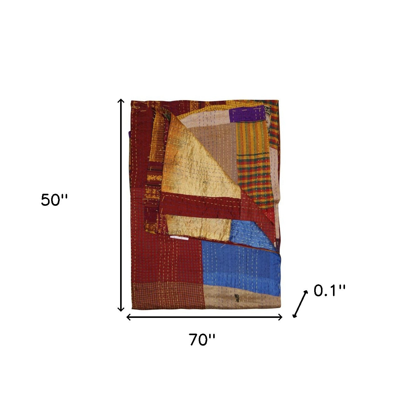 50" X 70" Silk Multicolor Throws-Throws & Blankets-DECOROLALA