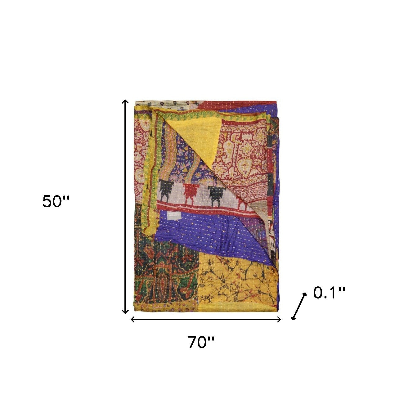 50" X 70" Silk Multicolor Throws-Throws & Blankets-DECOROLALA
