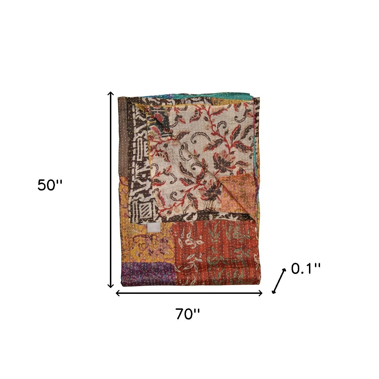 50" X 70" Silk Multicolor Throws-Throws & Blankets-DECOROLALA