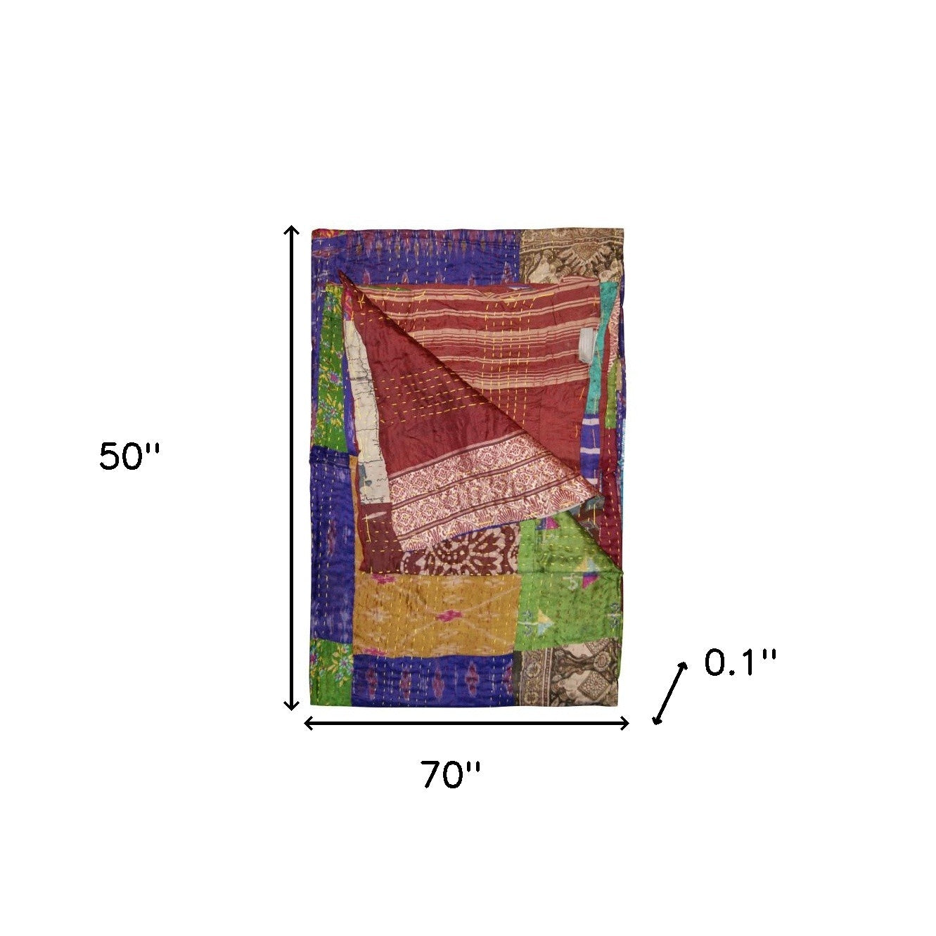 50" X 70" Silk Multicolor Throws-Throws & Blankets-DECOROLALA