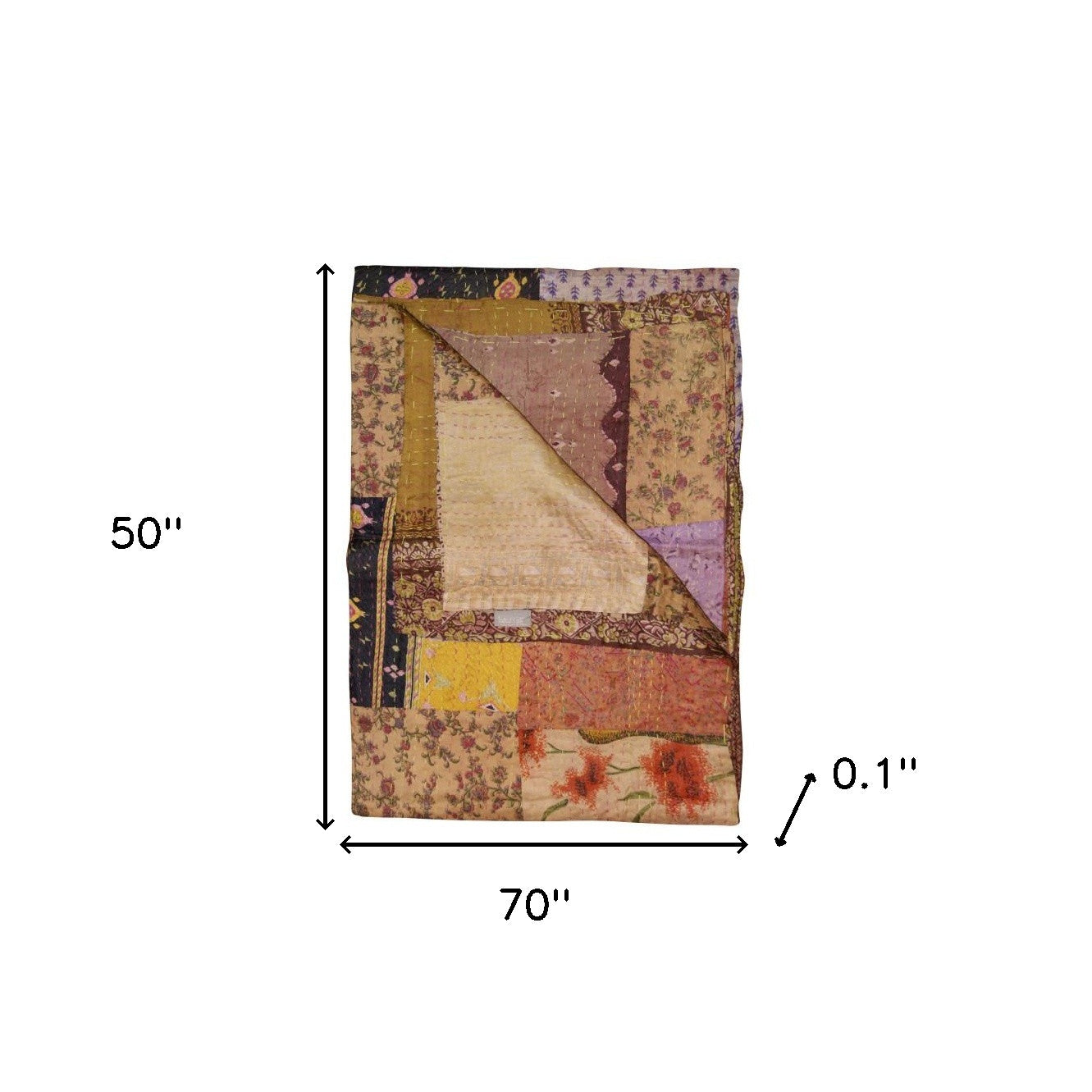 50" X 70" Silk Multicolor Throws-Throws & Blankets-DECOROLALA