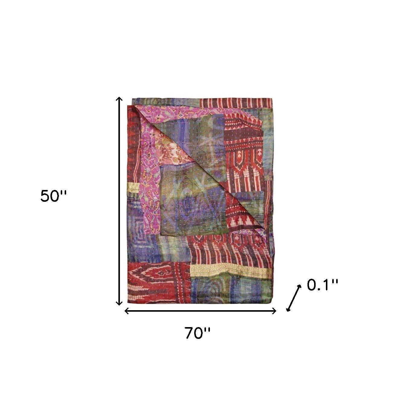 50" X 70" Silk Multicolor Throws-Throws & Blankets-DECOROLALA