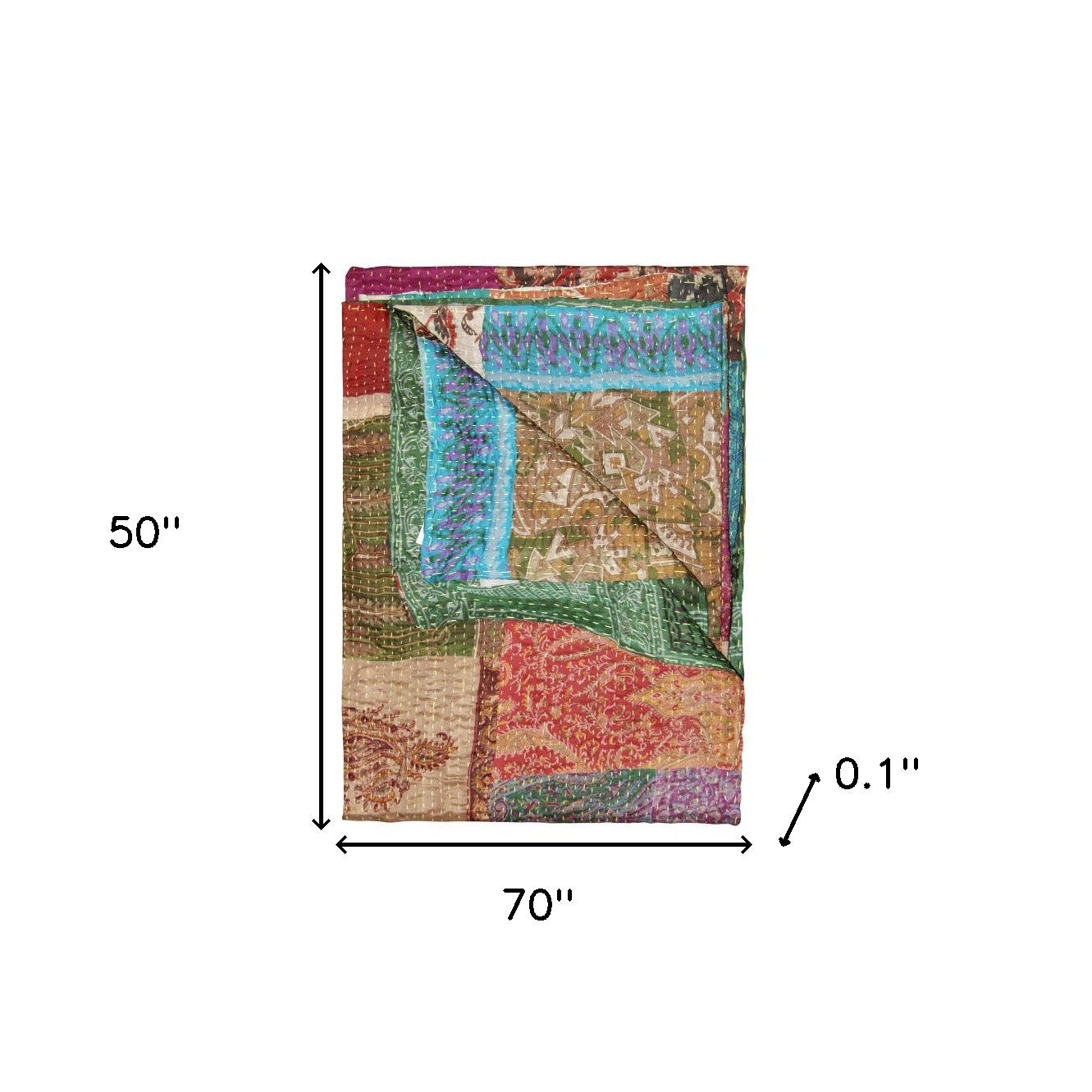 50" X 70" Silk Multicolor Throws-Throws & Blankets-DECOROLALA