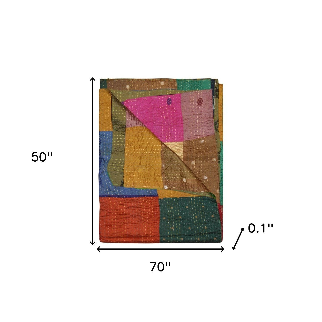 50" X 70" Silk Multicolor Throws-Throws & Blankets-DECOROLALA