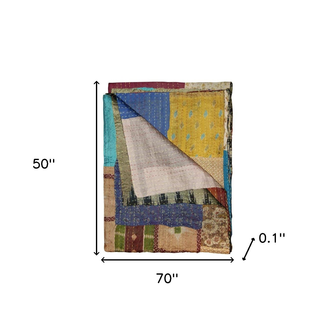 50" X 70" Silk Multicolor Throws-Throws & Blankets-DECOROLALA