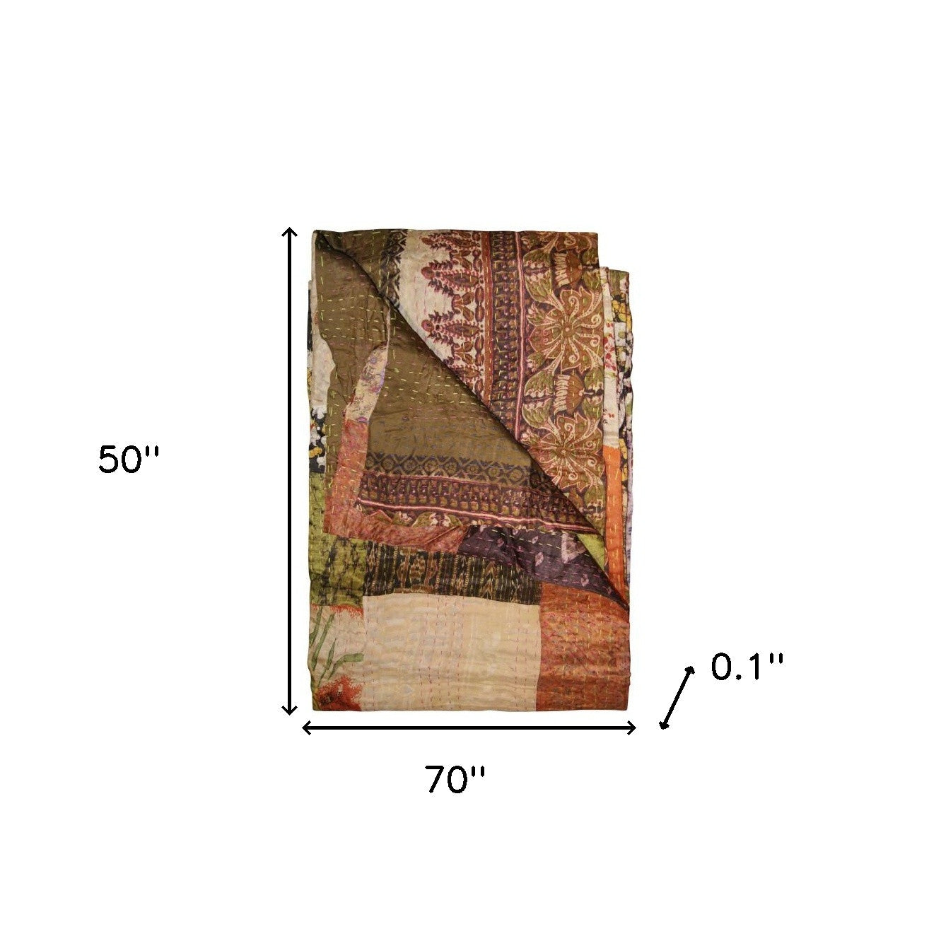 50" X 70" Silk Multicolor Throws-Throws & Blankets-DECOROLALA