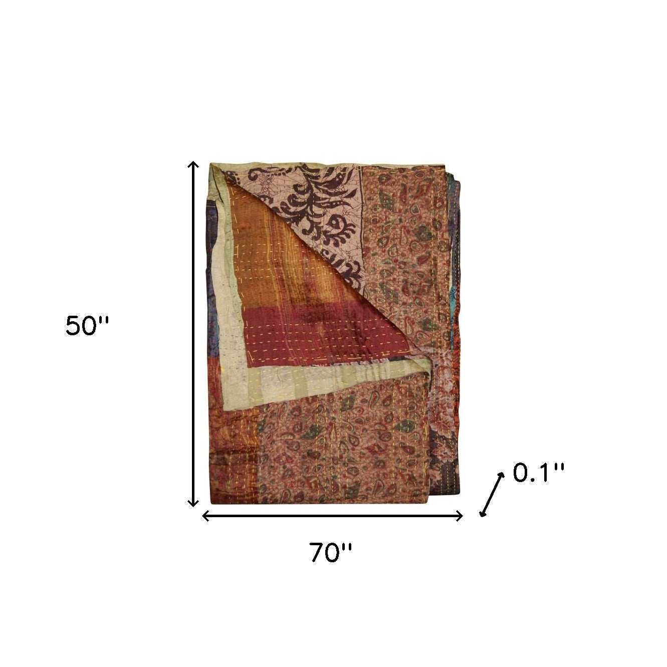 50" X 70" Silk Multicolor Throws-Throws & Blankets-DECOROLALA