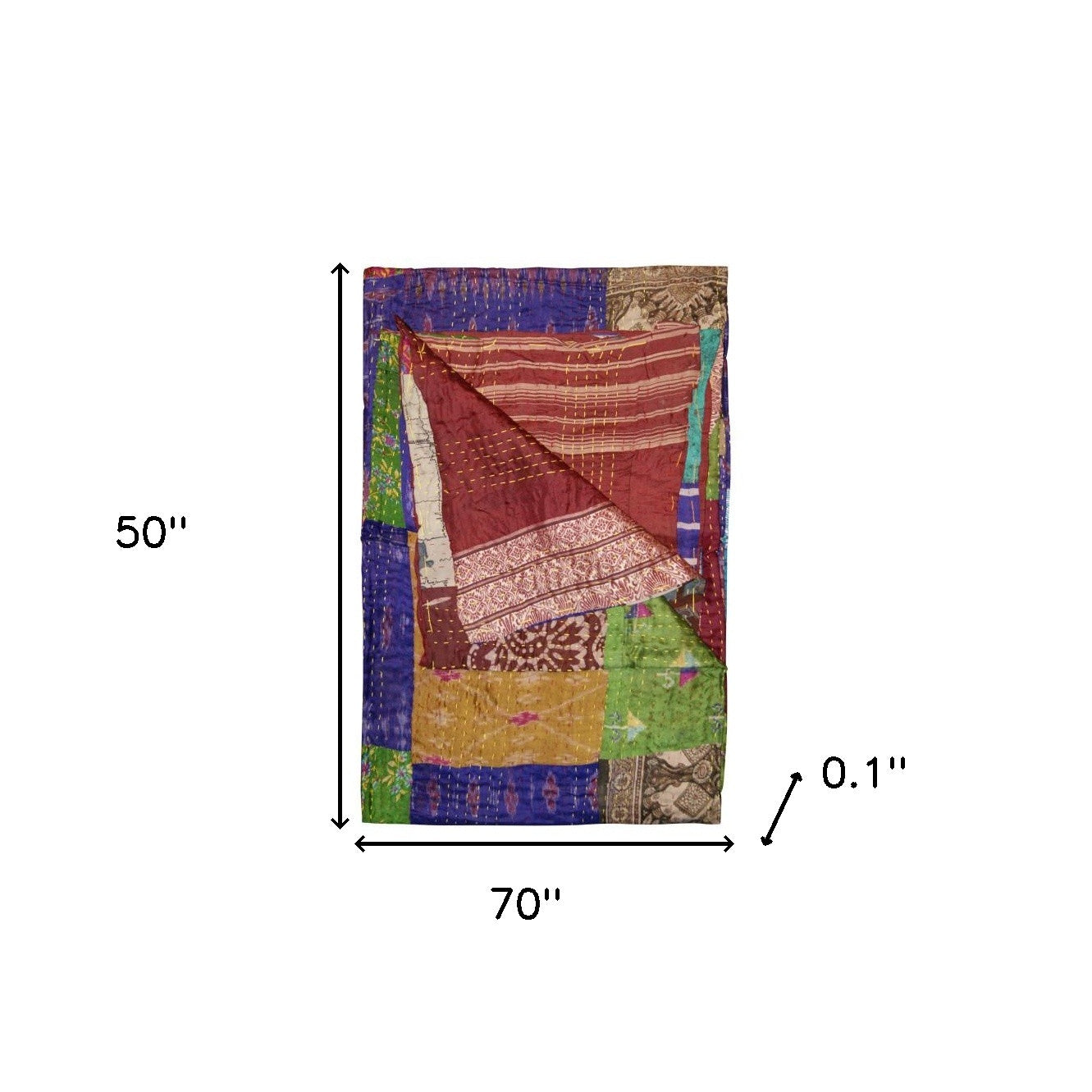 50" X 70" Silk Multicolor Throws-Throws & Blankets-DECOROLALA