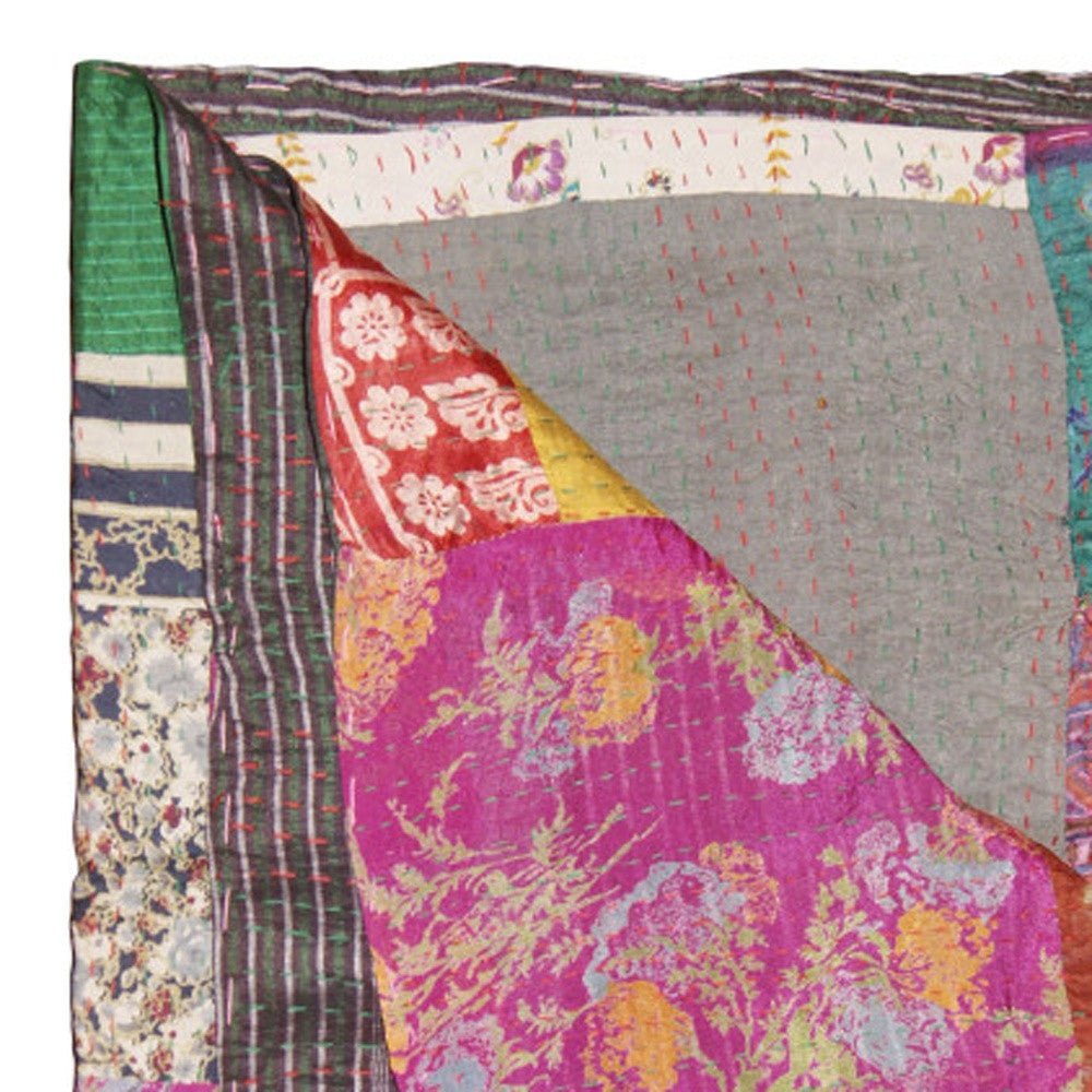 50" X 70" Silk Multicolor Throws-Throws & Blankets-DECOROLALA