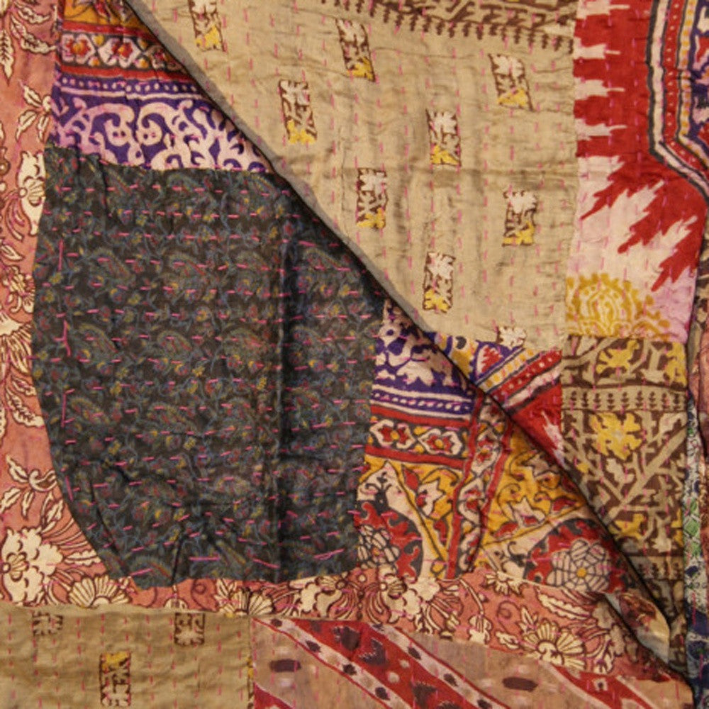 50" X 70" Silk Multicolor Throws-Throws & Blankets-DECOROLALA