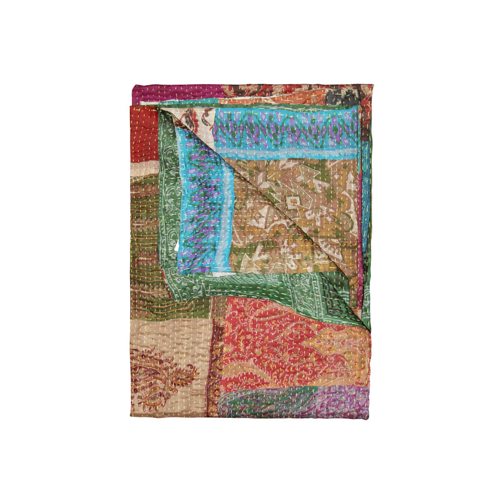 50" X 70" Silk Multicolor Throws-Throws & Blankets-DECOROLALA