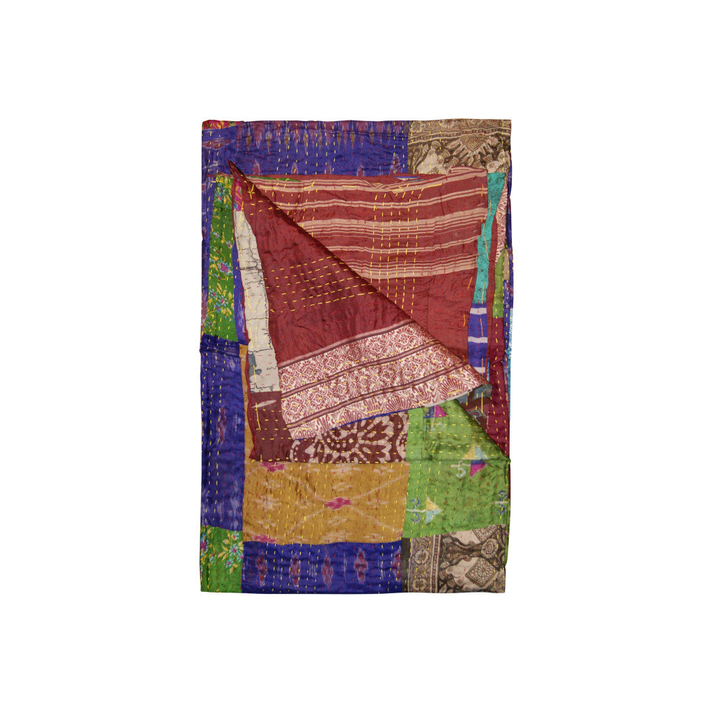 50" X 70" Silk Multicolor Throws-Throws & Blankets-DECOROLALA