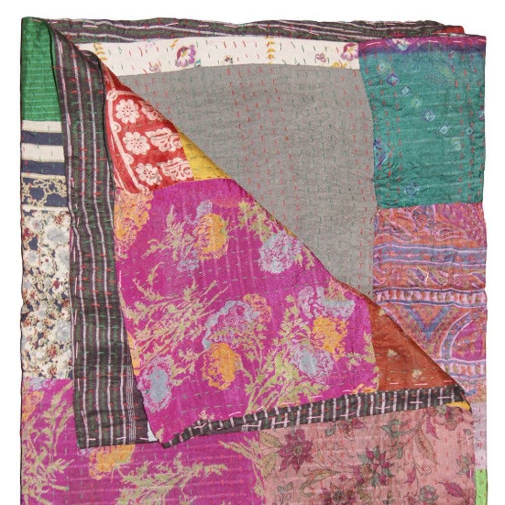 50" X 70" Silk Multicolor Throws-Throws & Blankets-DECOROLALA