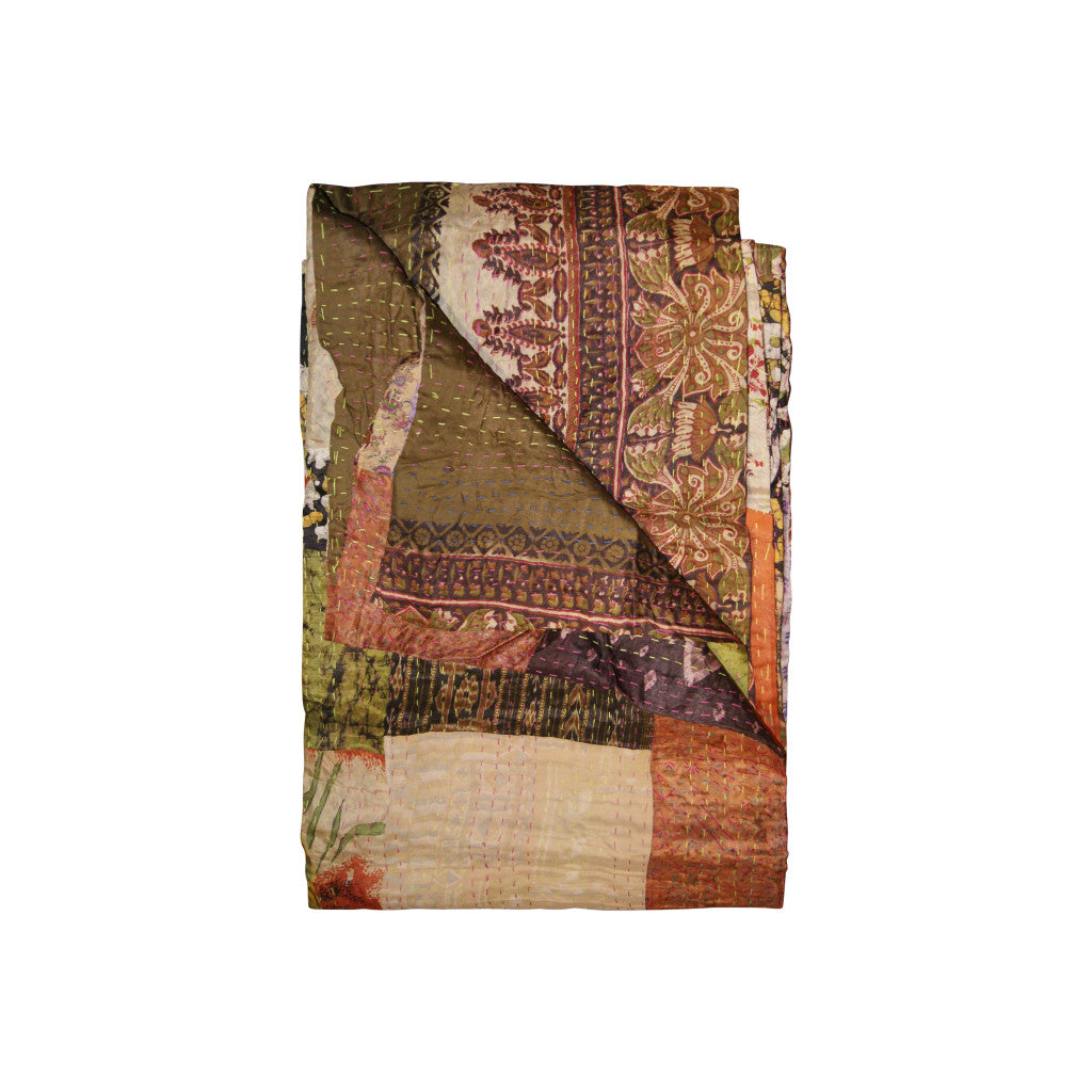 50" X 70" Silk Multicolor Throws-Throws & Blankets-DECOROLALA