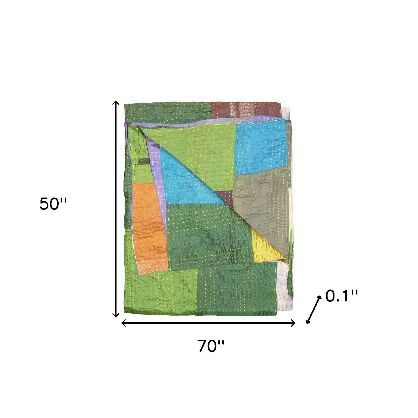 50" X 70" Silk Multicolor Throws-Throws & Blankets-DECOROLALA