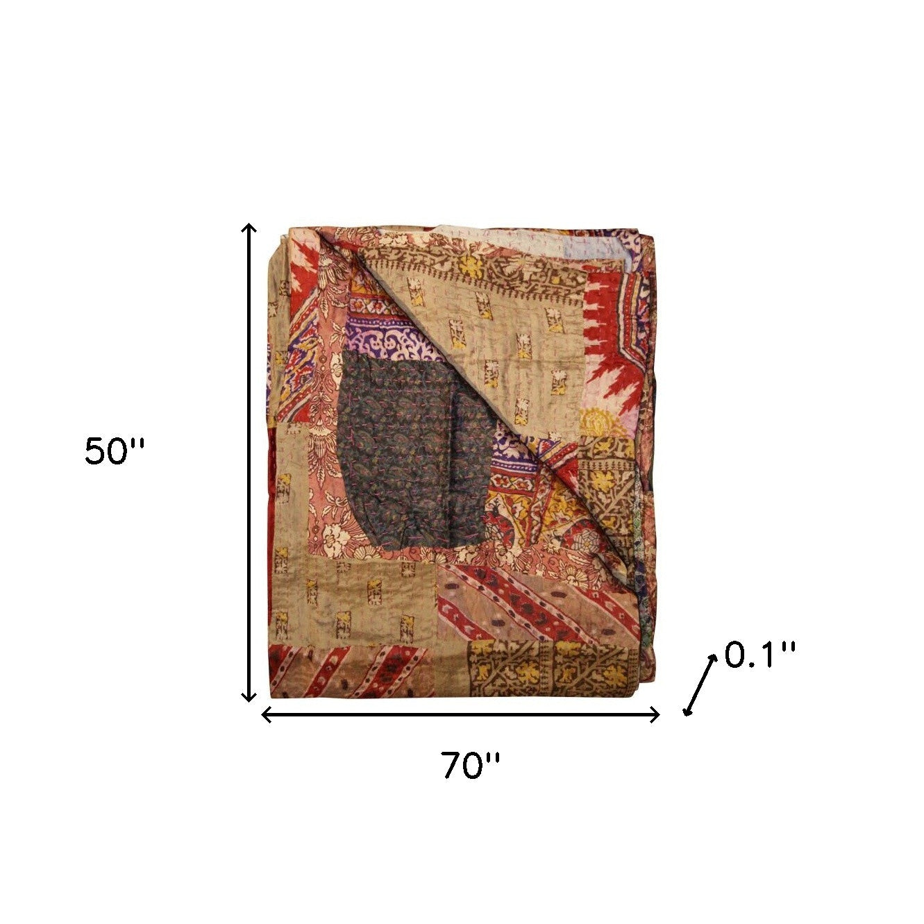 50" X 70" Silk Multicolor Throws-Throws & Blankets-DECOROLALA