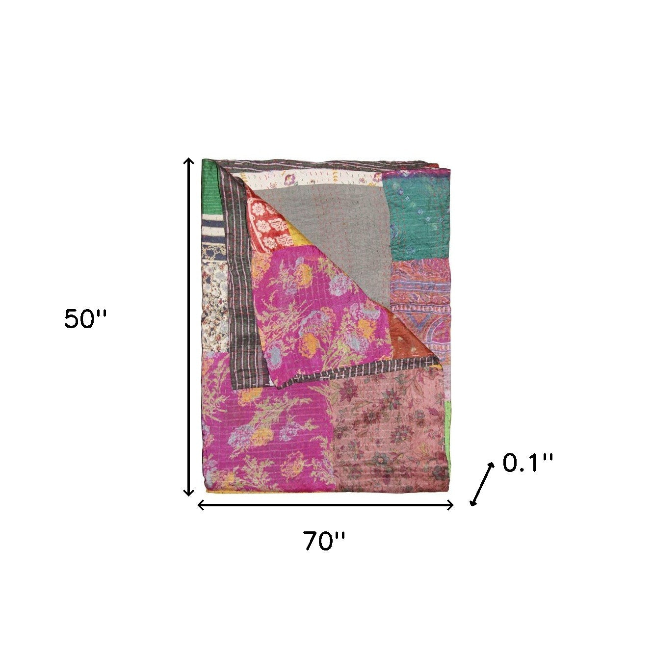 50" X 70" Silk Multicolor Throws-Throws & Blankets-DECOROLALA