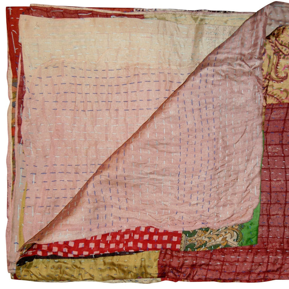 50" X 70" Silk Multicolor Throws-Throws & Blankets-DECOROLALA