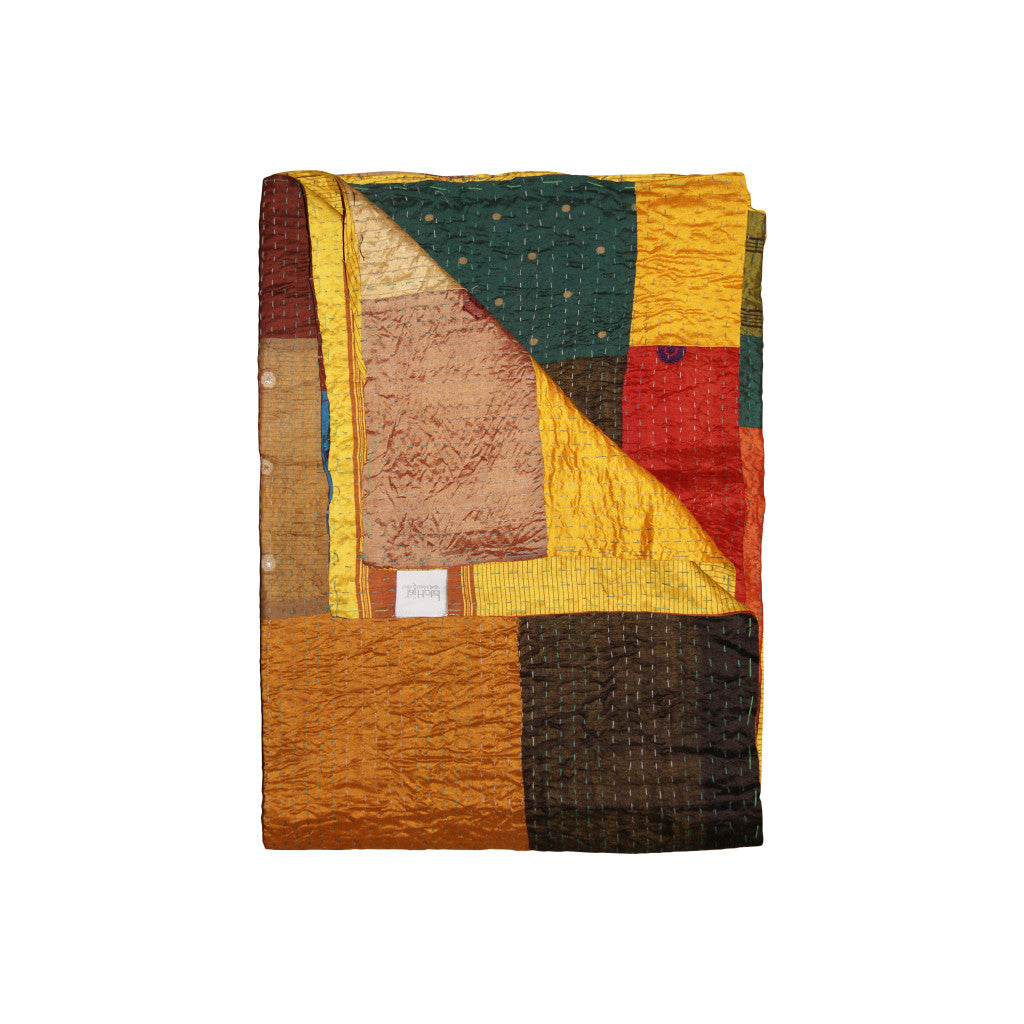 50" X 70" Silk Multicolor Throws-Throws & Blankets-DECOROLALA