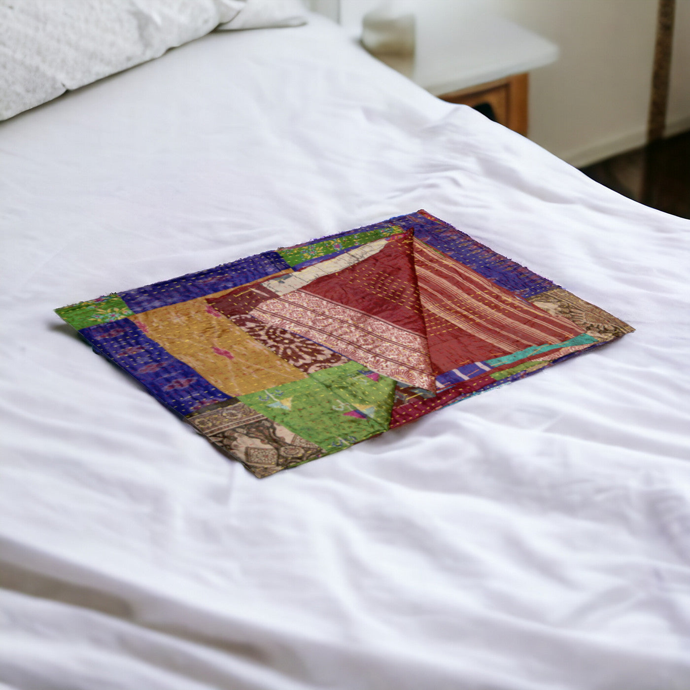 50" X 70" Silk Multicolor Throws-Throws & Blankets-DECOROLALA