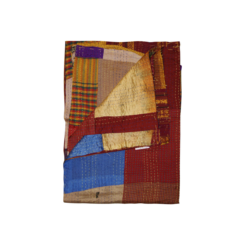 50" X 70" Silk Multicolor Throws-Throws & Blankets-DECOROLALA