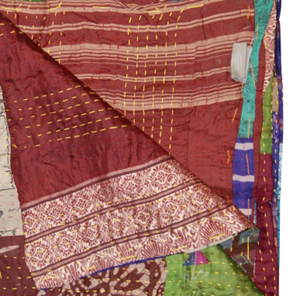 50" X 70" Silk Multicolor Throws-Throws & Blankets-DECOROLALA