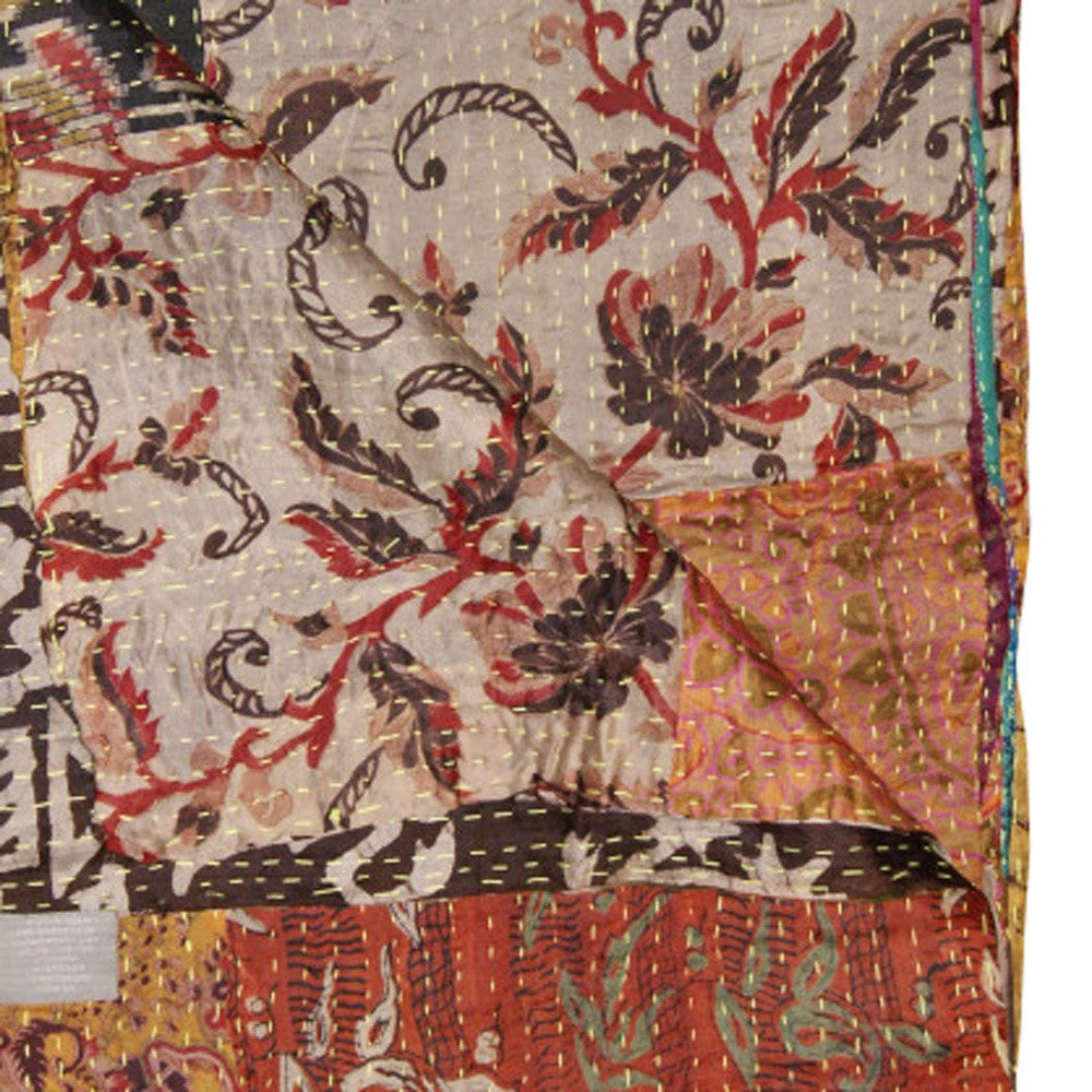 50" X 70" Silk Multicolor Throws-Throws & Blankets-DECOROLALA