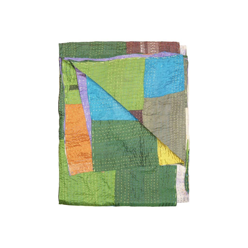 50" X 70" Silk Multicolor Throws-Throws & Blankets-DECOROLALA