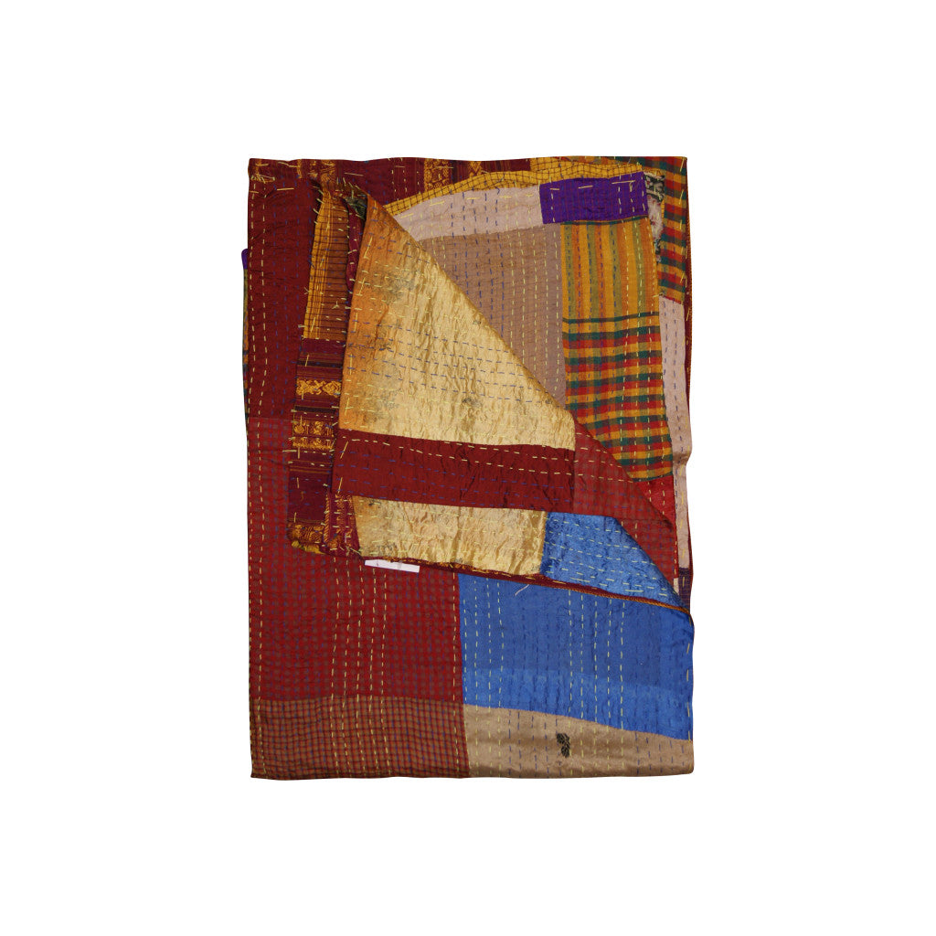 50" X 70" Silk Multicolor Throws-Throws & Blankets-DECOROLALA