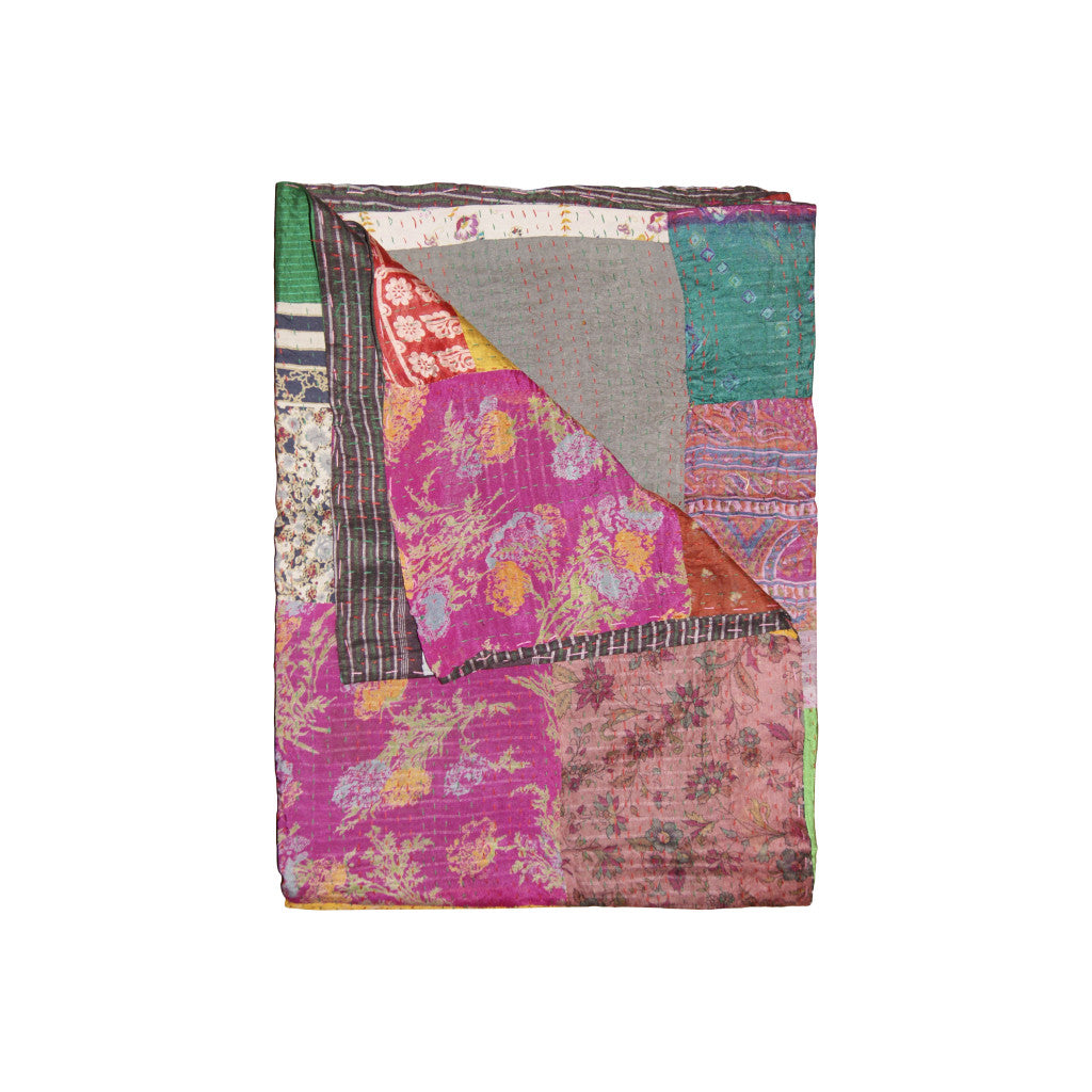 50" X 70" Silk Multicolor Throws-Throws & Blankets-DECOROLALA