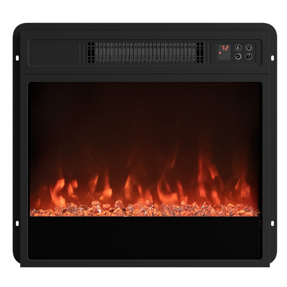 5000 BTU 18-Inch Electric Fireplace Insert with Remote Control and Brightness-Black-Fireplaces-DECOROLALA