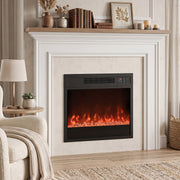 5000 BTU 18-Inch Electric Fireplace Insert with Remote Control and Brightness-Black-Fireplaces-DECOROLALA