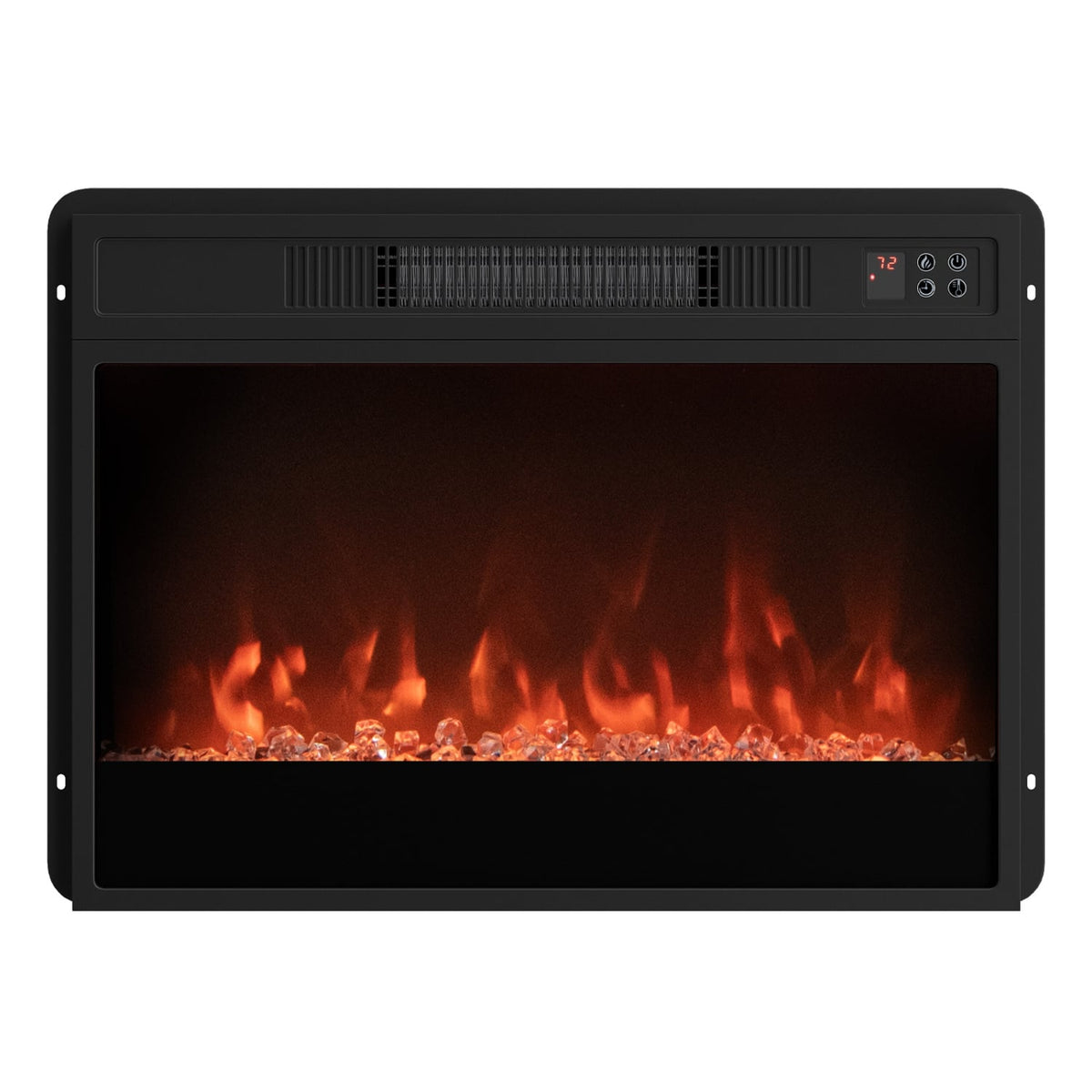 5000 BTU 23-Inch Electric Fireplace Insert with Remote Control and Brightness-Black-Fireplaces-DECOROLALA