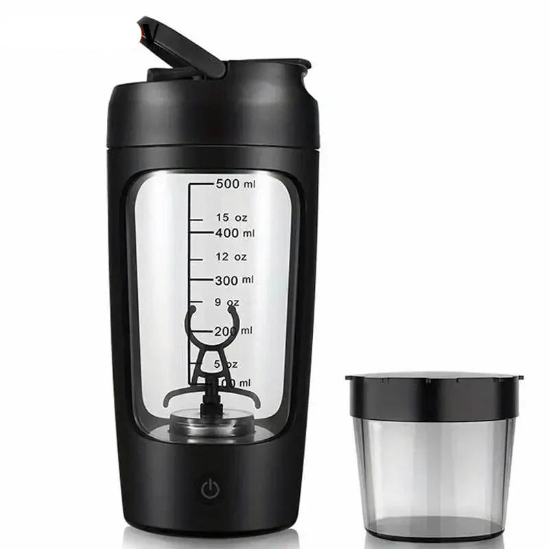 500ML Electric Shaker Bottle USB C Rechargeable Automatic Mixer Black-Food Mixer & Blender-DECOROLALA