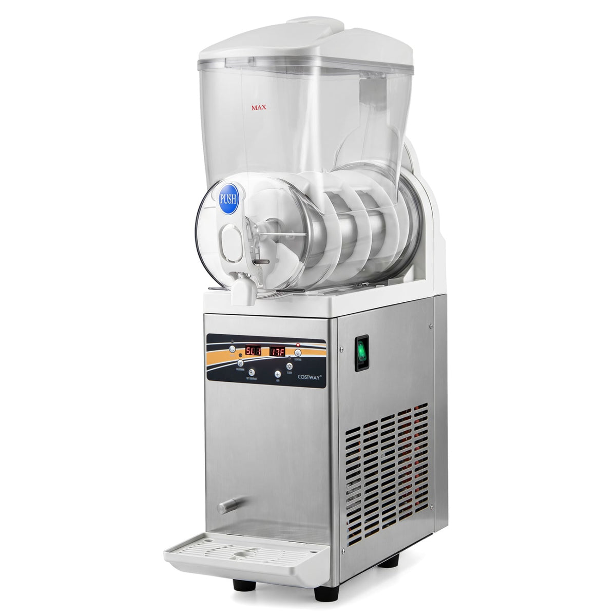 507 oz Commercial Slushy Machine Single Tank No Ice Needed-Silver-Slushie Machines-DECOROLALA