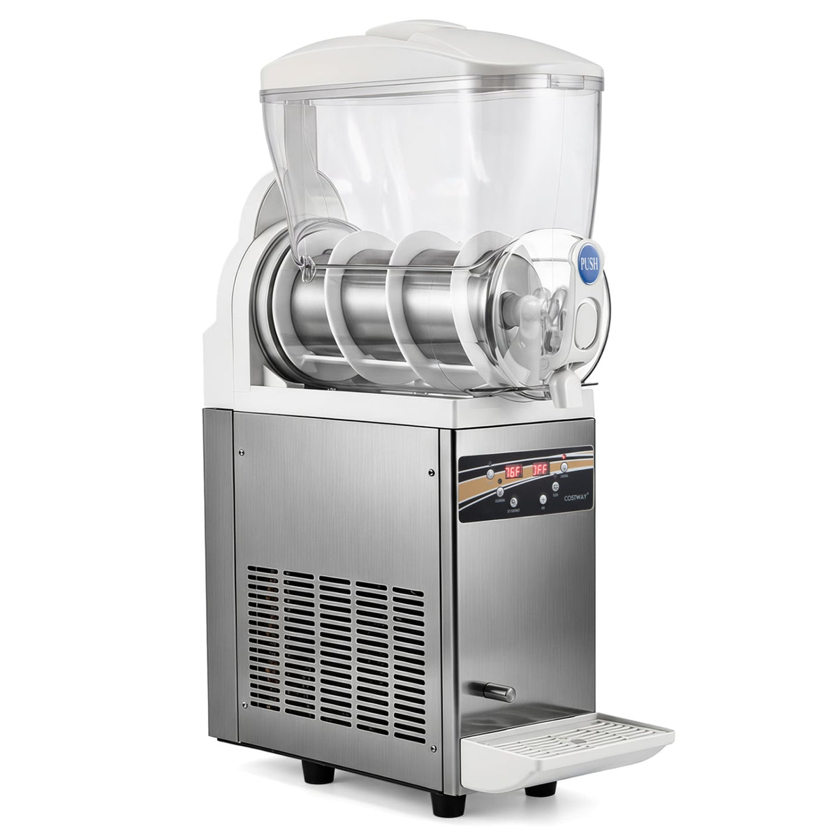 507 oz Commercial Slushy Machine Single Tank No Ice Needed-Silver-Slushie Machines-DECOROLALA
