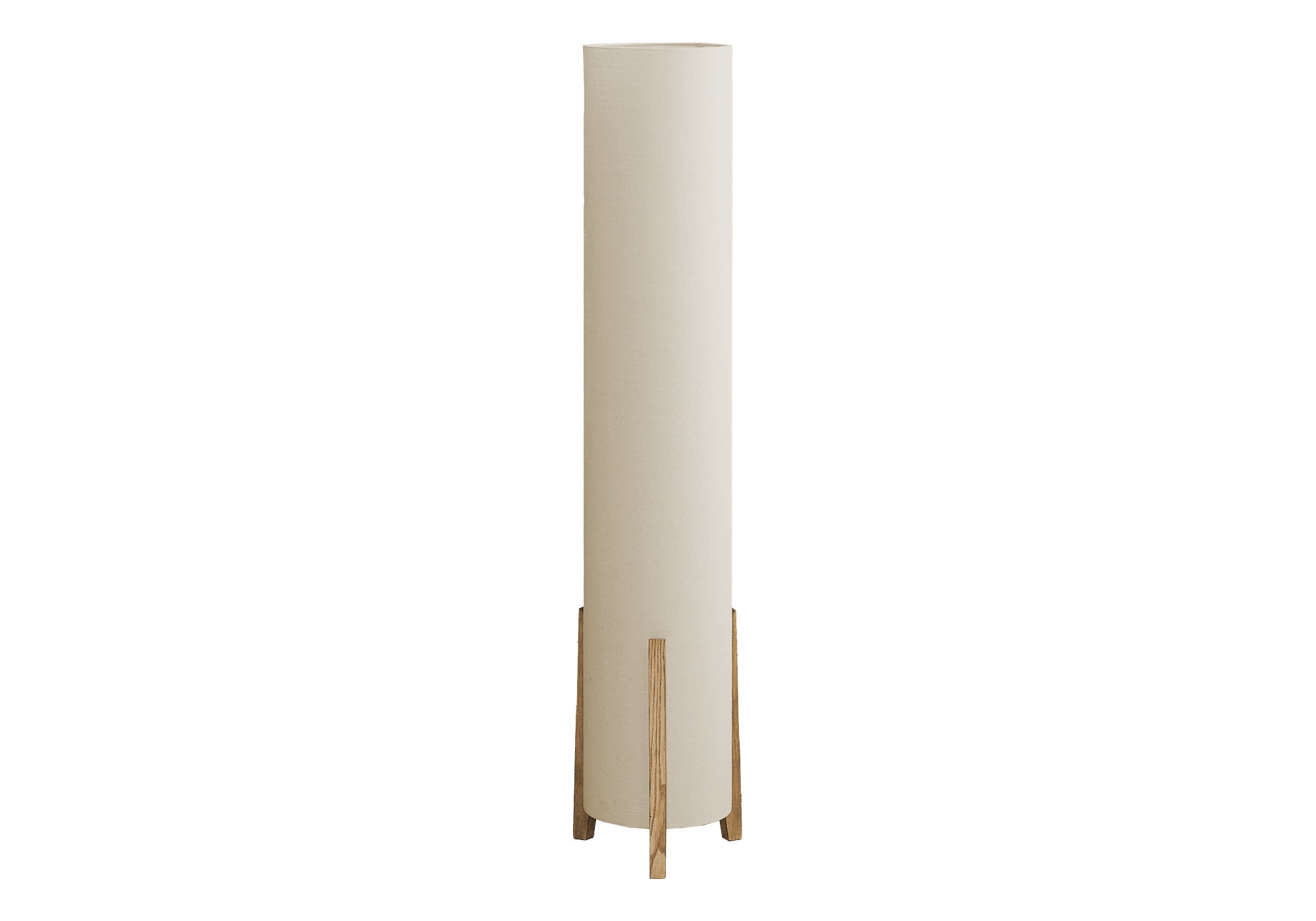 50"H Floor Lamp Wood Look Base Ivory Shade-Lighting-DECOROLALA